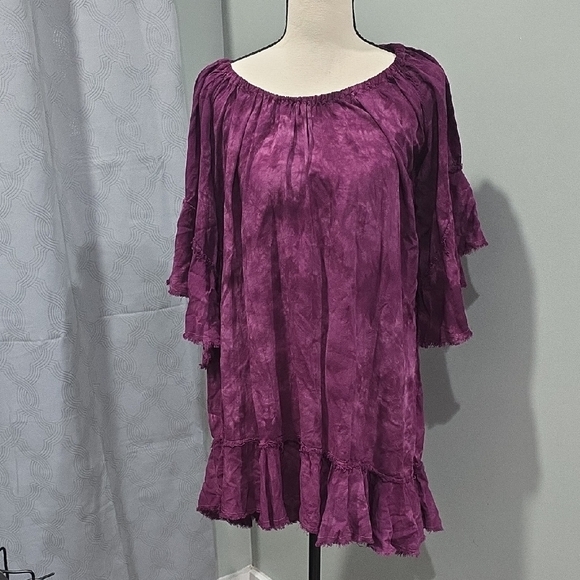 Blue Life Asymmetrical Off-Shoulder Dress in Purple - Picture 3 of 6